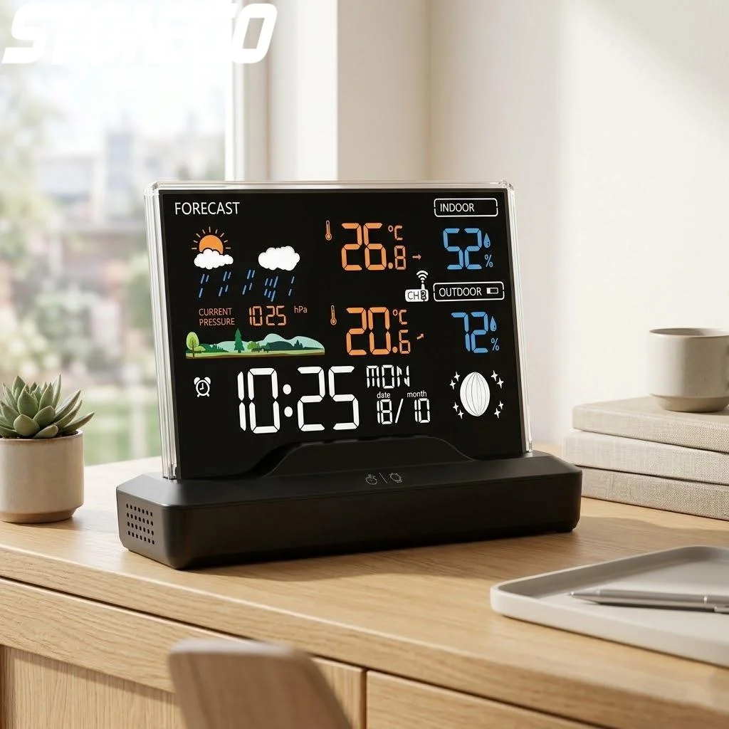 Wireless Digital Weather Station Outdoor Thermometer Hygrometer Barometer Forecast Home Office