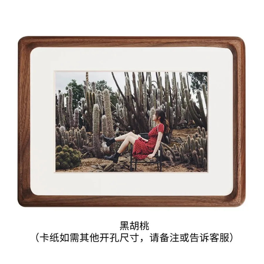 Decoration Photo Frame Retro Rectangle Wooden Square Photo Frame Wedding Personalized Family Table Holder Stand Cadre Room Decor