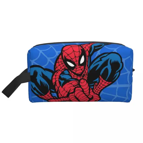 Imagen 2 del producto Neceser de viaje personalizado Kawaii Spider superhéroe, bolsa de cosméticos para maquillaje para mujer, Kit Dopp de almacenamiento de belleza