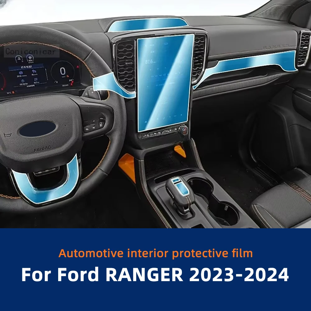 For Ford Ranger 2023 2024 Invisible Interior TPU Film Protective Layer Scratch Resistant Car Parts Car Modification Accessories