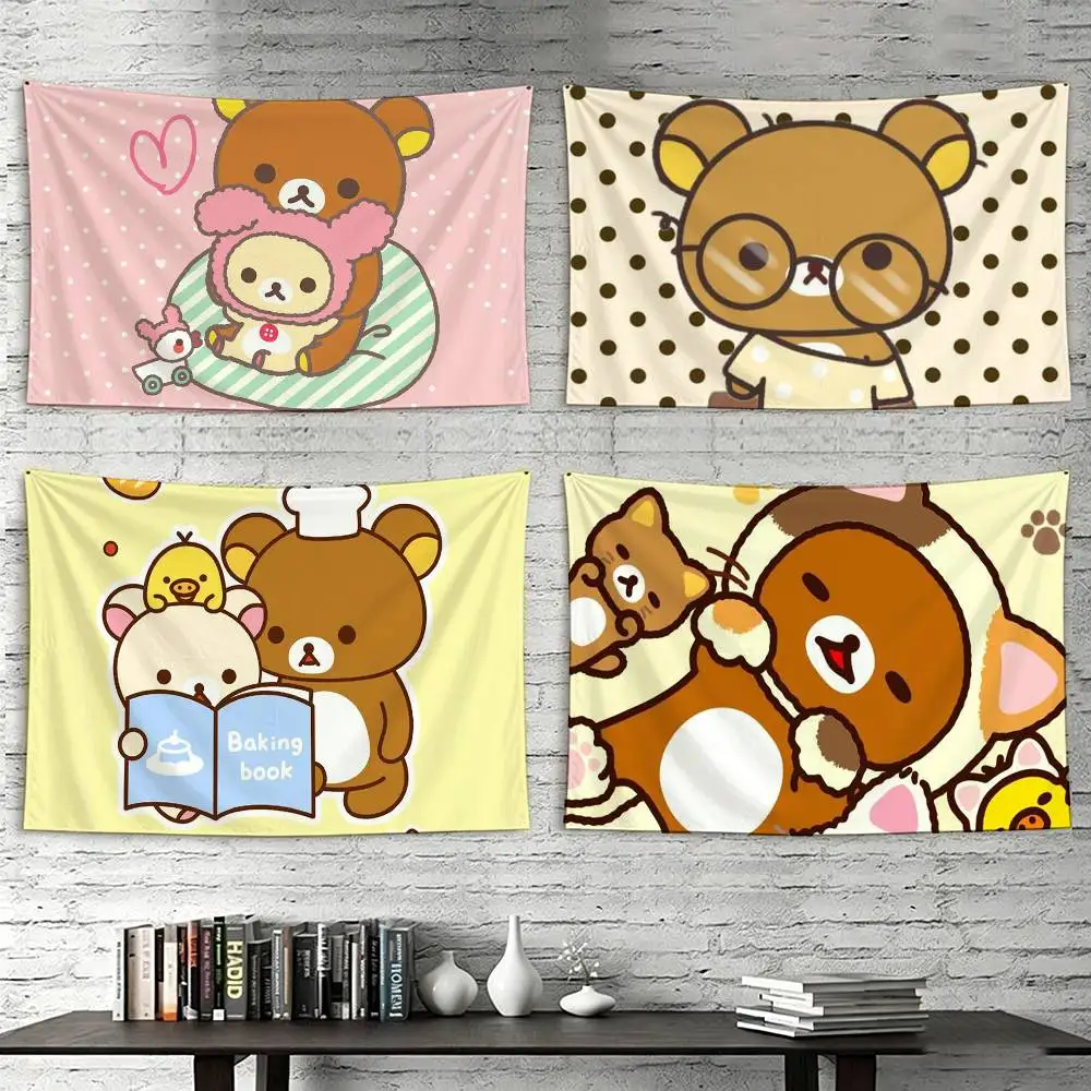 Cute Rilakkuma Flags Suitable For Party Club Outdoor Interior Wall Decoration Banner Fans Gift