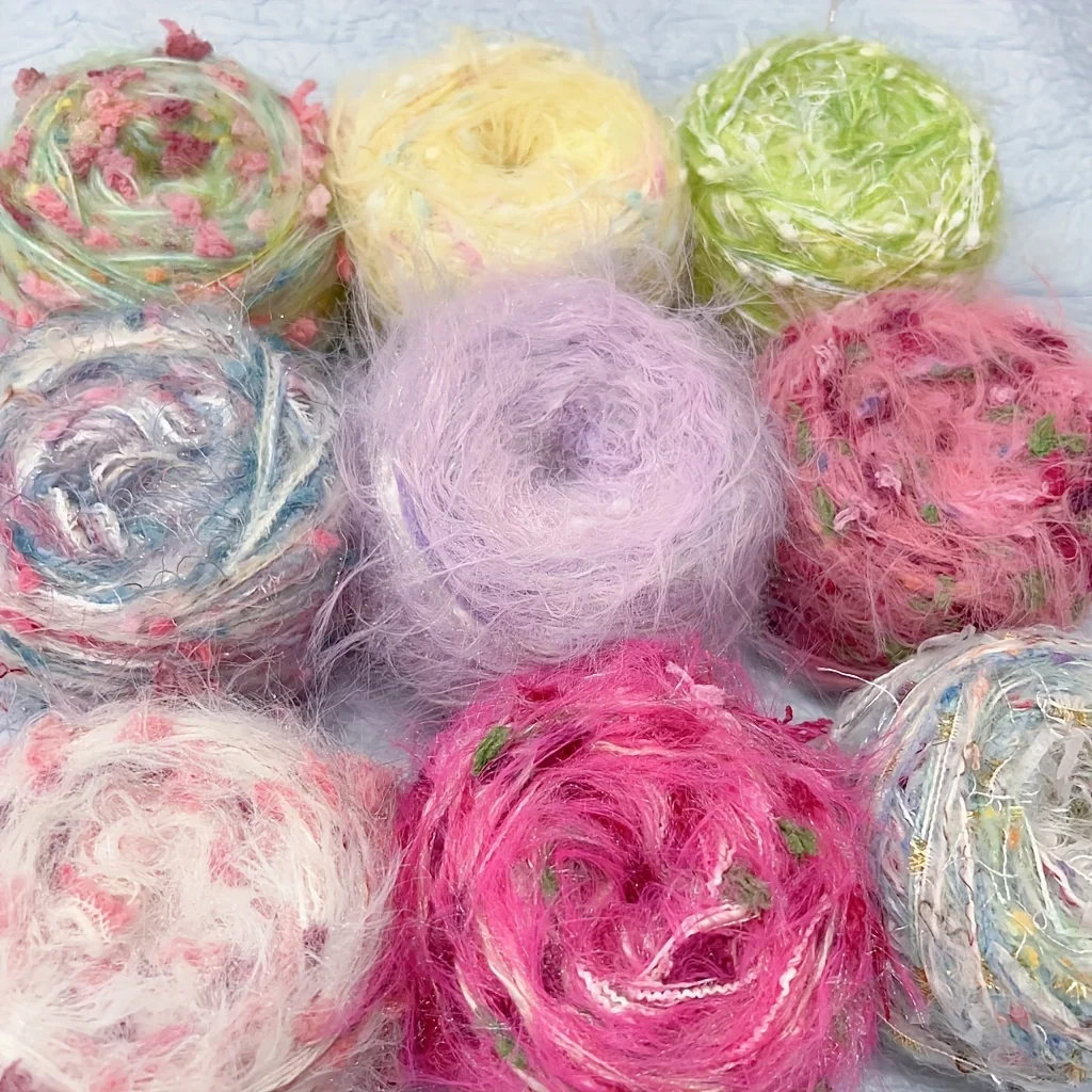 Fancy Blended Yarn, Mixed Colors, Soft and Novel Textured Bubble Yarn, DIY Handicrafts, Such As Hand Woven Scarves and Hats, 50g