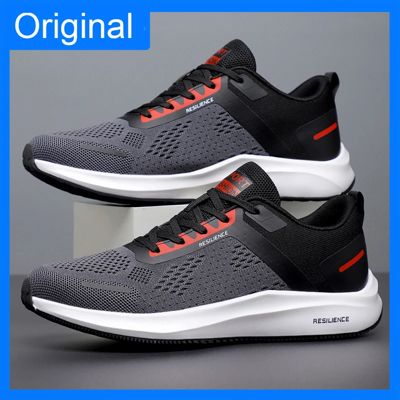 

Men Sports Shoes Fashionable Casual Mesh Breathable Lace Up Tennis Shoes 2026 New Summer Outdoor Daily Jogging Fitness Shoes