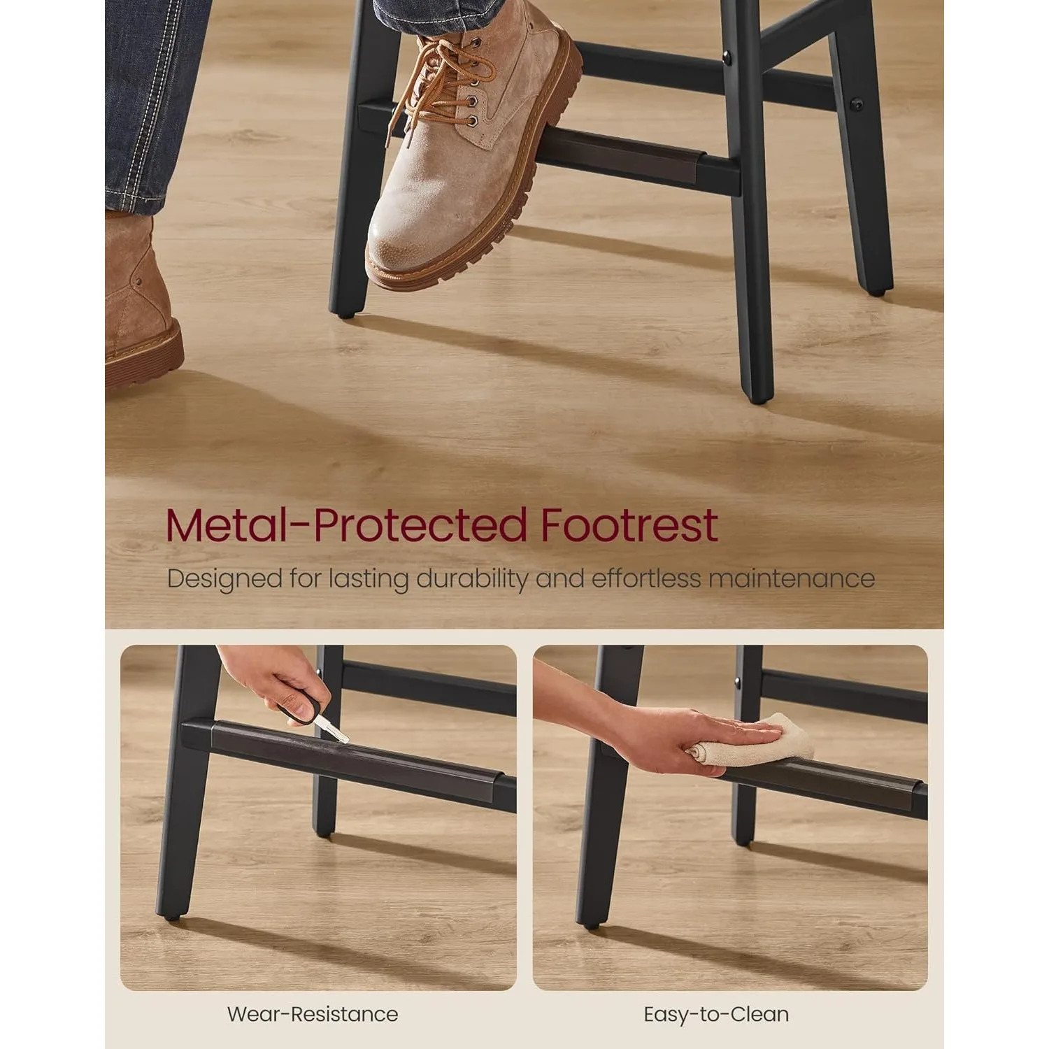 Juego de taburetes de bar verdes de 26 ", taburetes con montura de patas de madera sin respaldo, taburetes de altura para mostrador de cocina que ahorran espacio para espacios pequeños