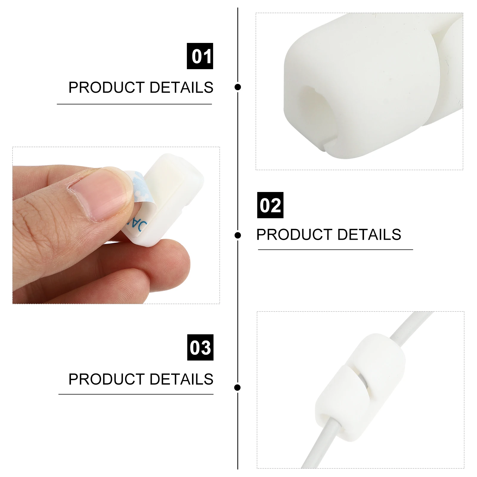 

20 Pcs Cable Retention Clip Laptop Tie Cord Silica Gel Holders Wire Management