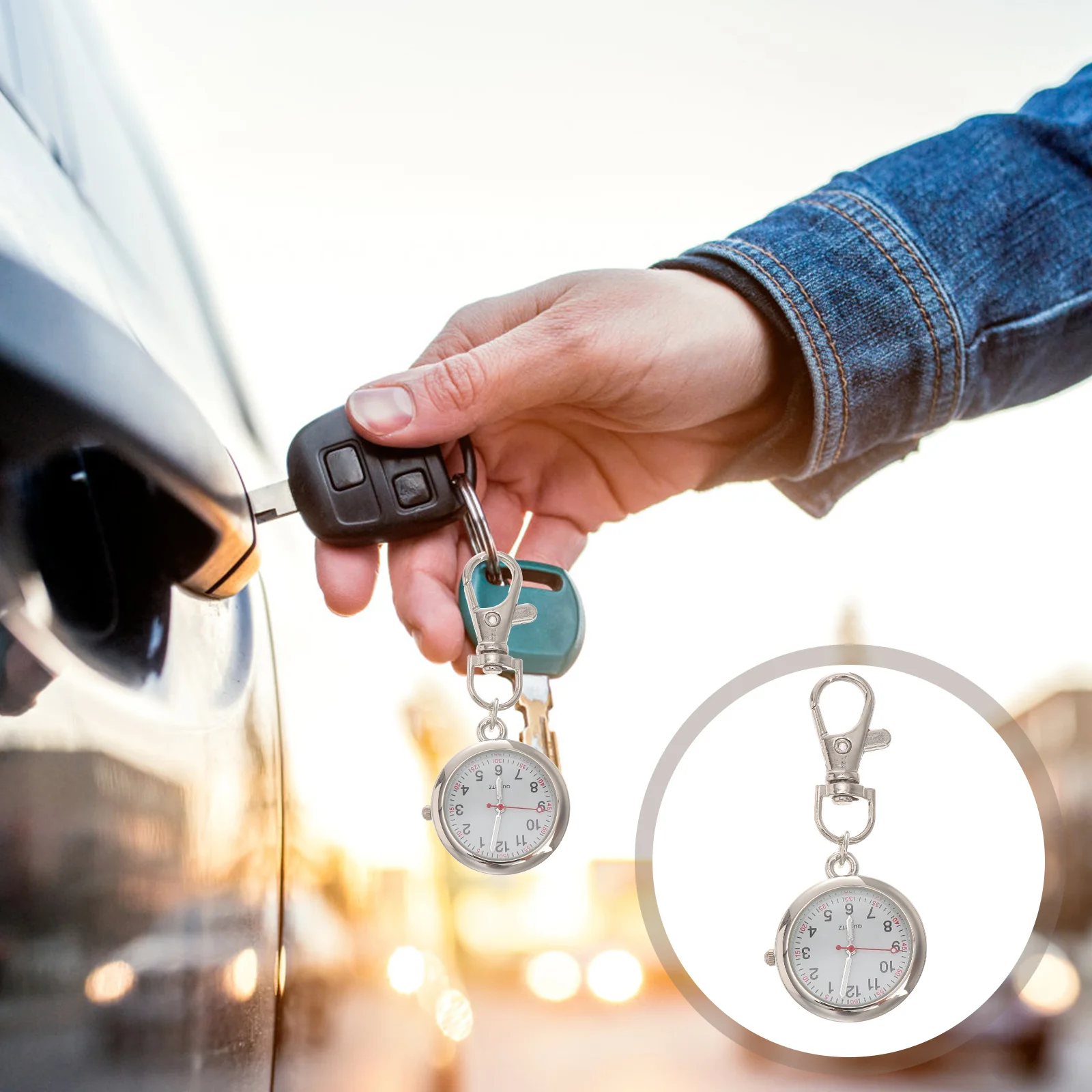 

Nurse Pocket Stainless Steel Glass Nursing Fob For Hospital Worker Quartz Keychain Clip Pendant Metal Nurse Watch Pocket Watch