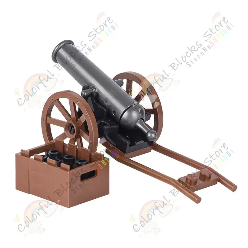 Cannon Military Weapons Model Building Blocks DIY Medieval Modern Wars Army Artillery Howitzer MOC Assembly Bricks Toys For Kids