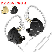 KZ ZSN PRO X HIFI Bass Earbuds 1BA+1DD Hybrid Technology Sport Headset Noise Cancelling 3.5mm Jack for Sports Game Music