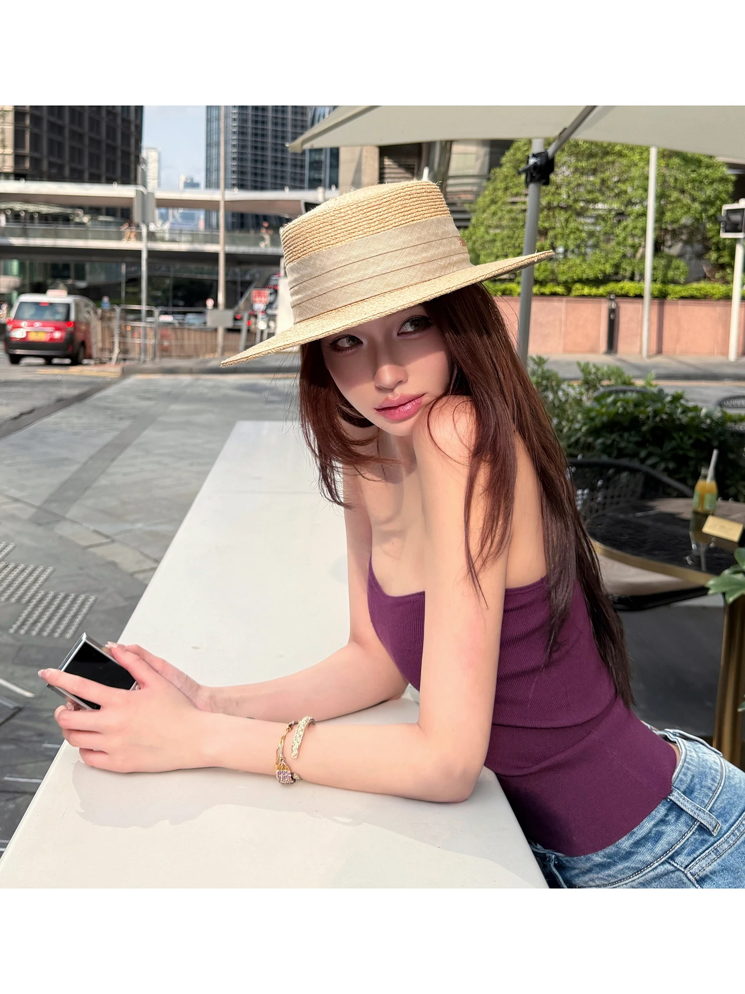 

FORNIYOYO Summer Soda Sexy Spicy Girl One Shoulder Tube Top Vest Pure Desire Sensual Women's Fashion Polyester Blend Vest