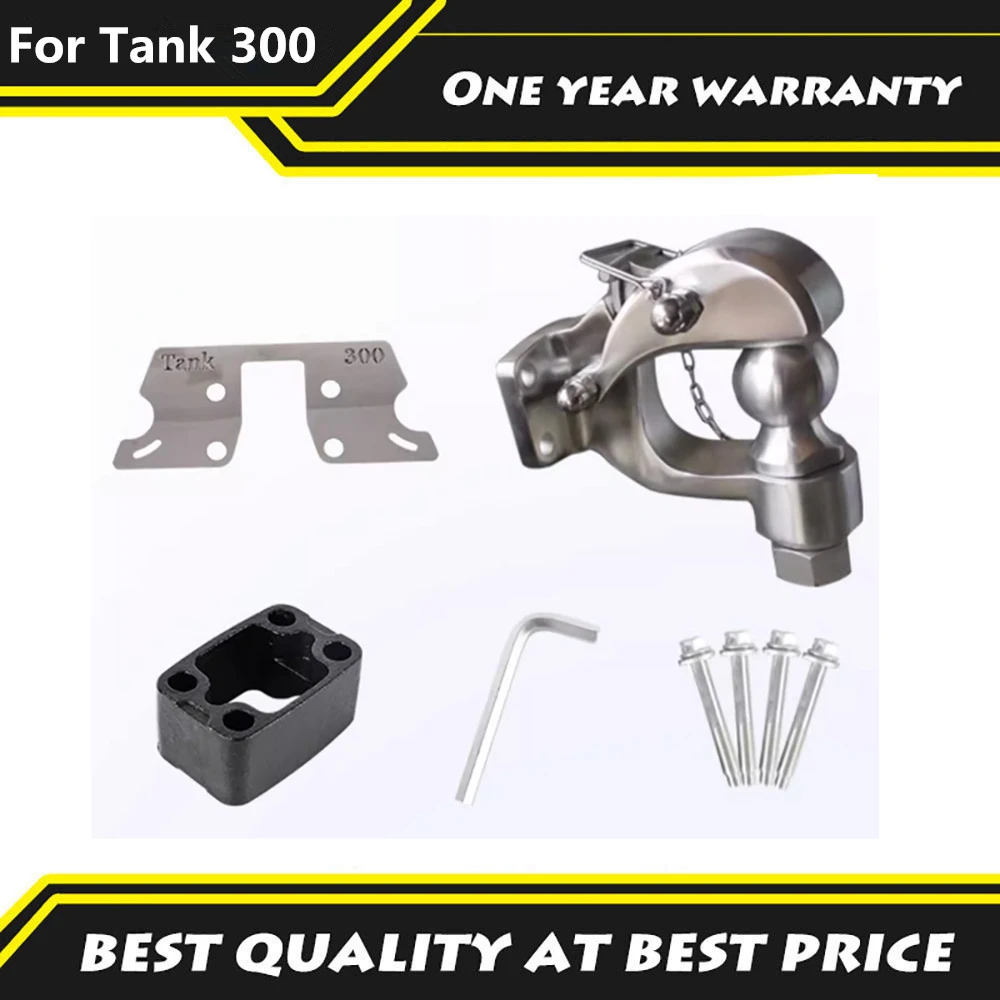 

1 Set Stainless Steel Off-road Tire Jack Towing Hook Rear Hook For 2021-2023 Tank 300 Trailer Hook Modification