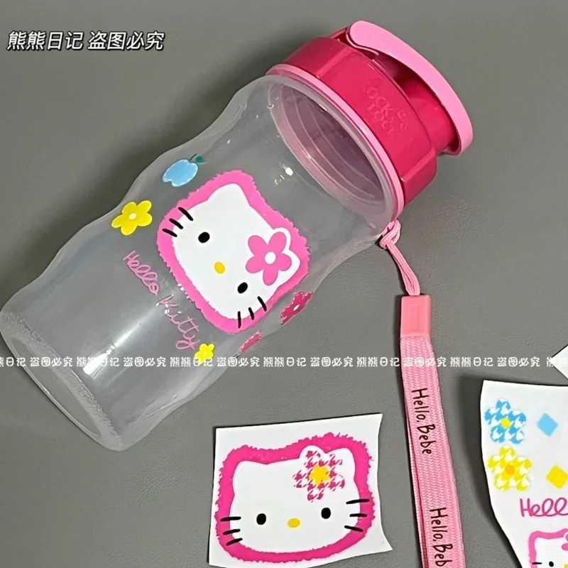سانريو أنيمي الكرتون Kawaii مرحبا كيتي Ins كوب ماء ملصق الكمبيوتر باب زجاجي خزانة الثلاجة ملصقات الزخرفية
