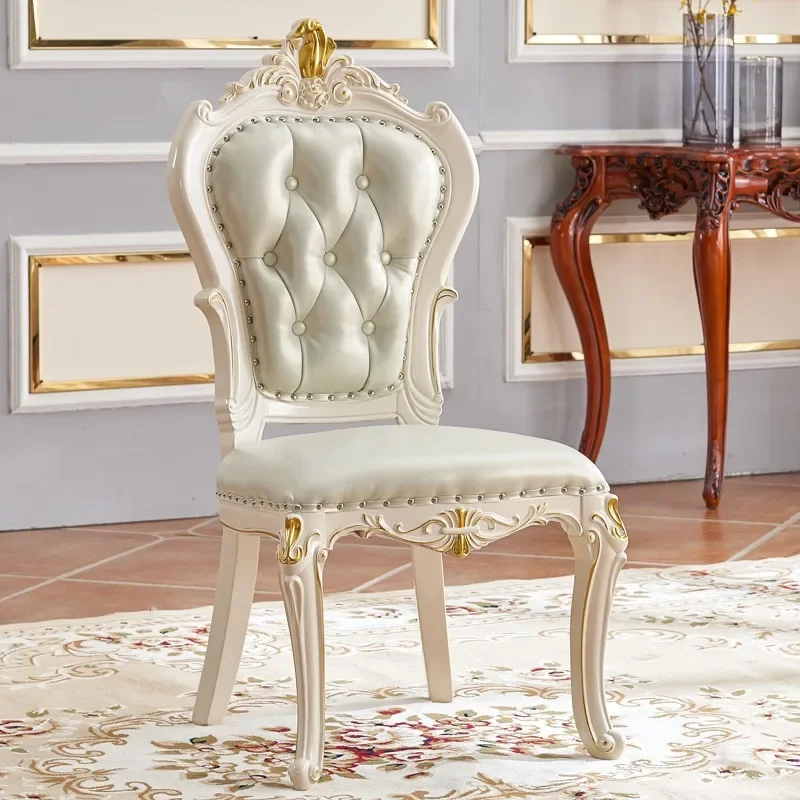 Solid wood chair Modern minimalist soft bag Desk Princess Hotel chair Household computer chair Restaurant European dining