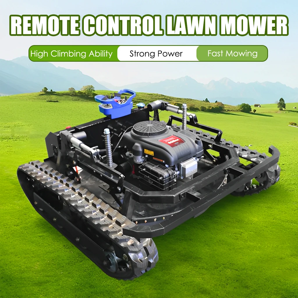 Cortador de césped con Control remoto sobre orugas de jardín tipo tanque MMS, cortacésped de gasolina de 800MM, cortacésped robótico, entrega de puerta a puerta