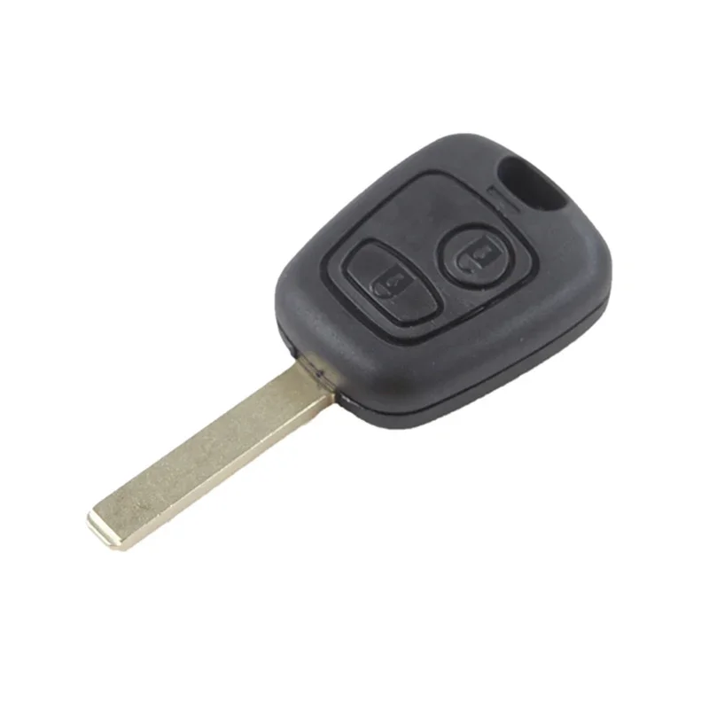 Carcasa para llaves remotas de coche, carcasa para mando a distancia de 2 botones, inserto de hoja sin cortar, piezas de repuesto para Micro interruptores para Peugeot 107 206 307 207 407