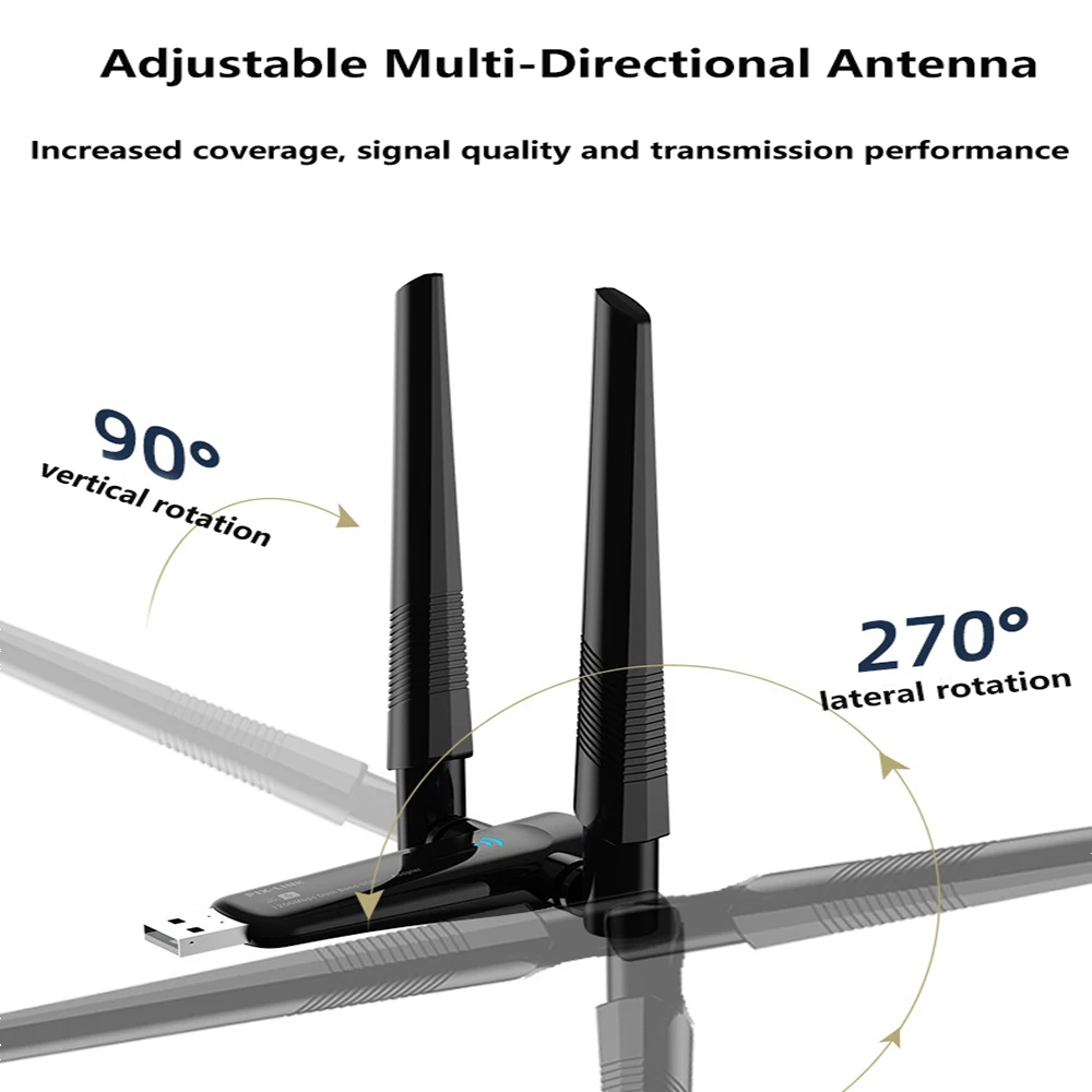 AX1800M Dual Band 2.4G 5GHz WiFi 6 adaptor untuk PC Laptop pengontrol Tablet 1800Mbps USB WIFI 6 adaptor kartu jaringan nirkabel