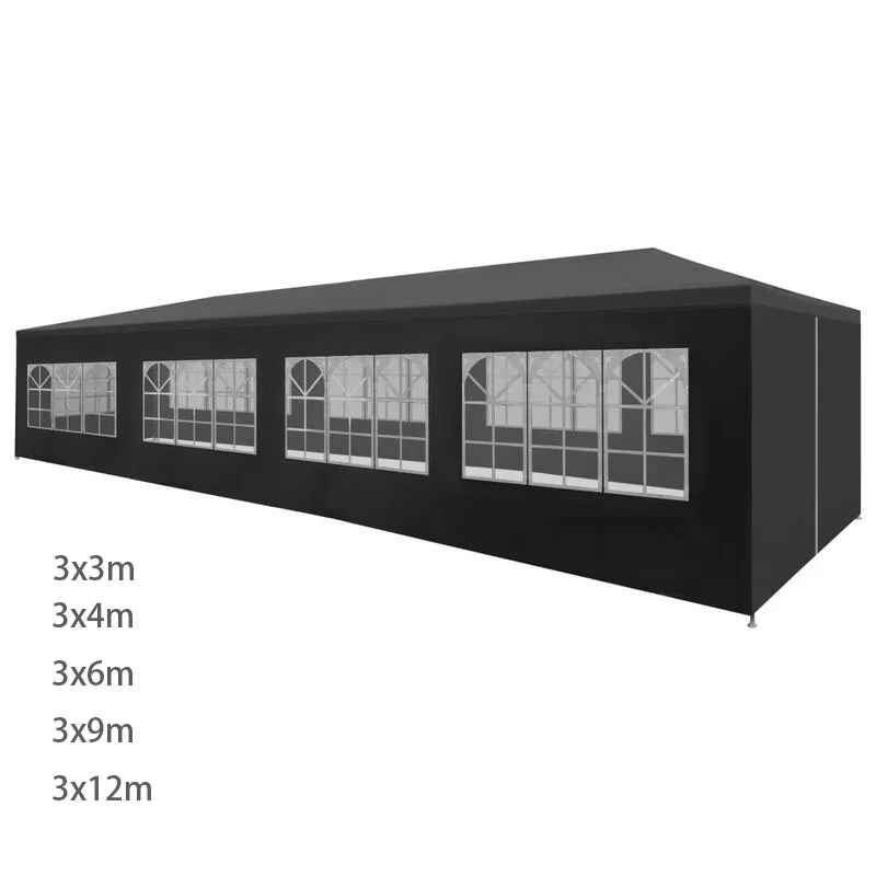 Anthracite Epidemic prevention tent Garden Gazebo 3x3M/3x4m/3x6m/3 x 12 m party tent  for outdoor parties and gatherings