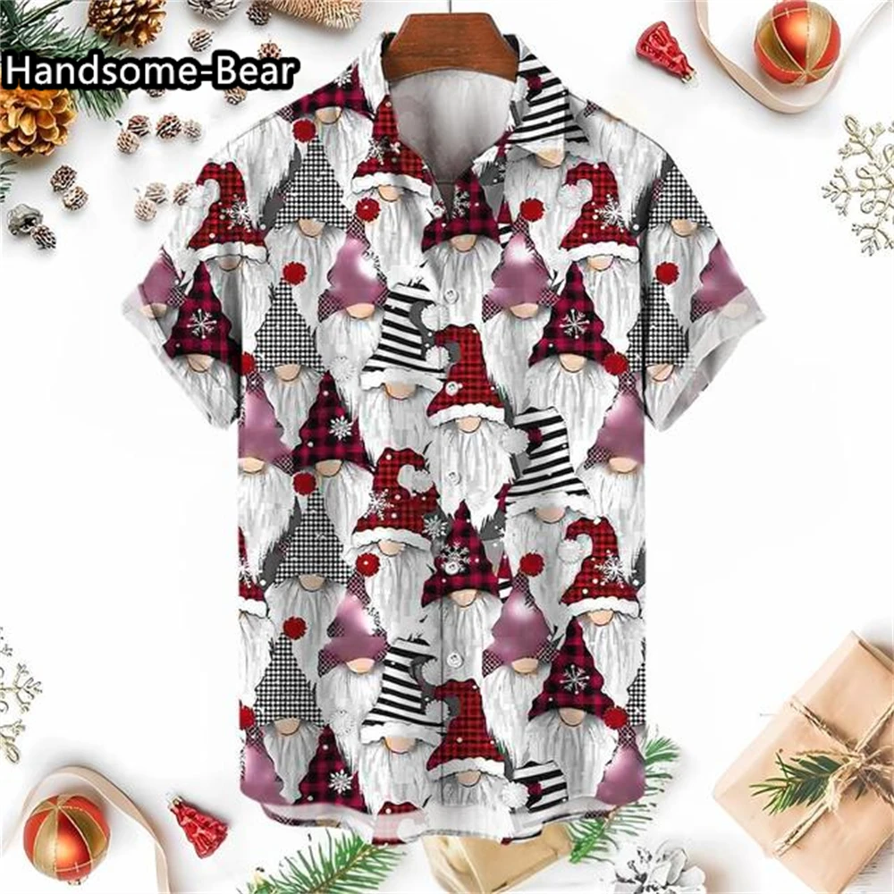 

3D Christmas Tree Shirt Children Summer Clothes Kids Shirts Cartoon Blouse Shirt for Boy Short Sleeve Fashion Children's Shirts