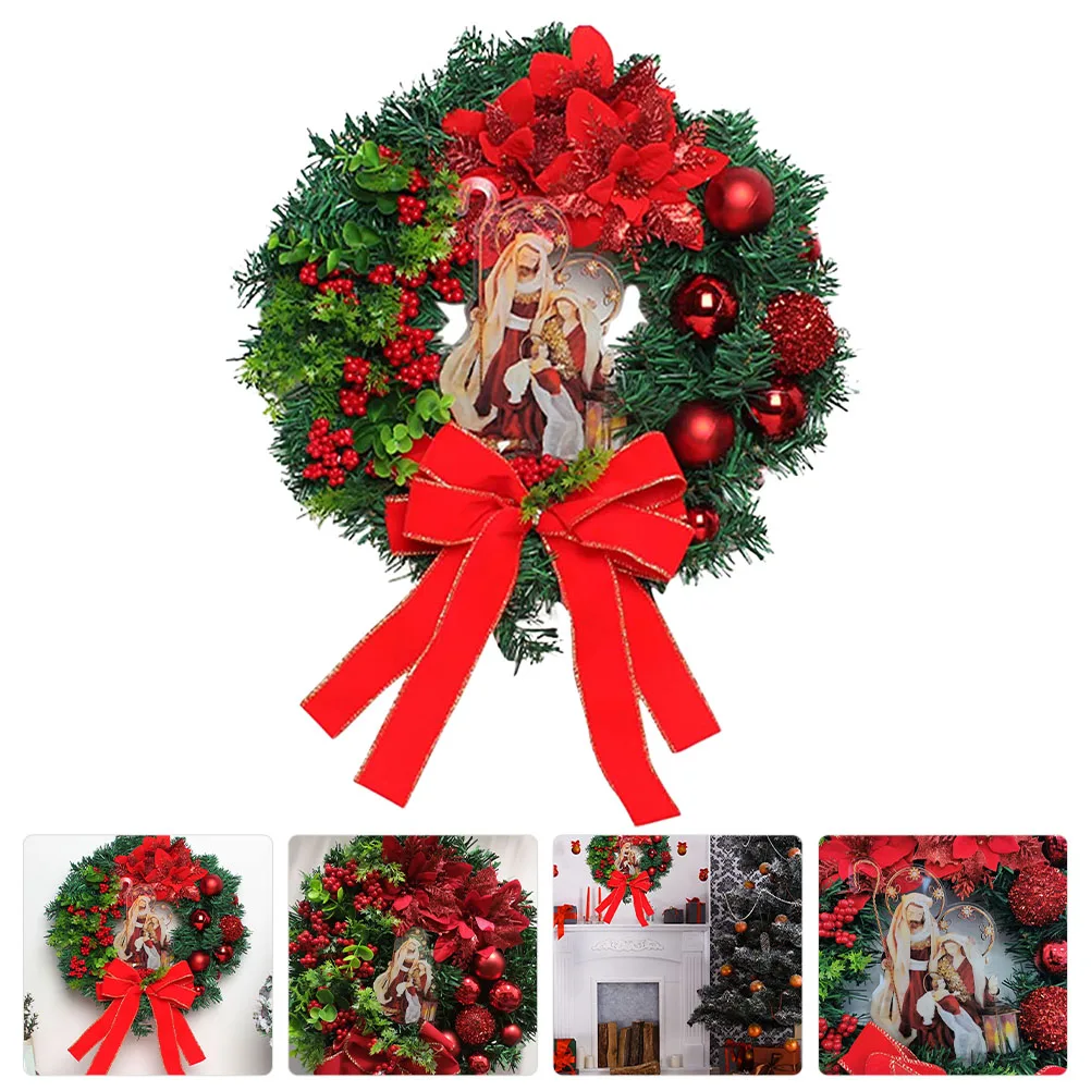 

Indoor Christmas Wreath Hanging Window Wreaths Holiday Decorations Front Plastic