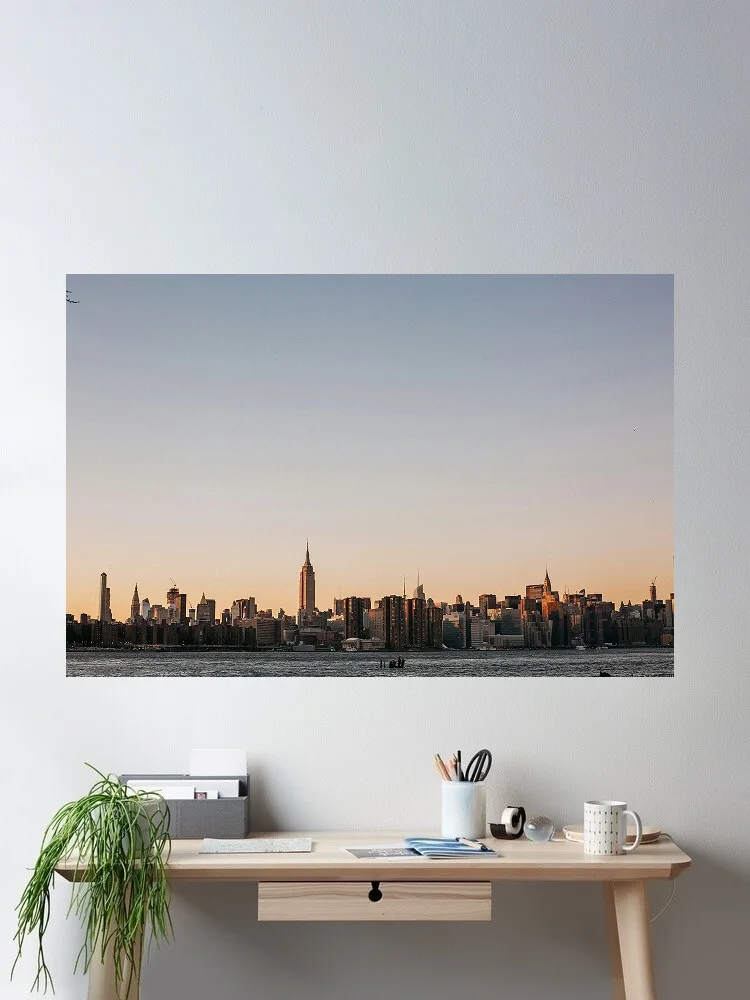 New York Cityscape , Art Print Silk Poster Home Wall Decor