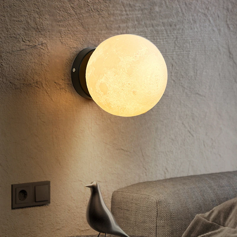 Scandanavian floor lamp Led designer 3D Moon ball floor lamp Living Room Loft hallway Study Decor Light Nordic tripod lamp