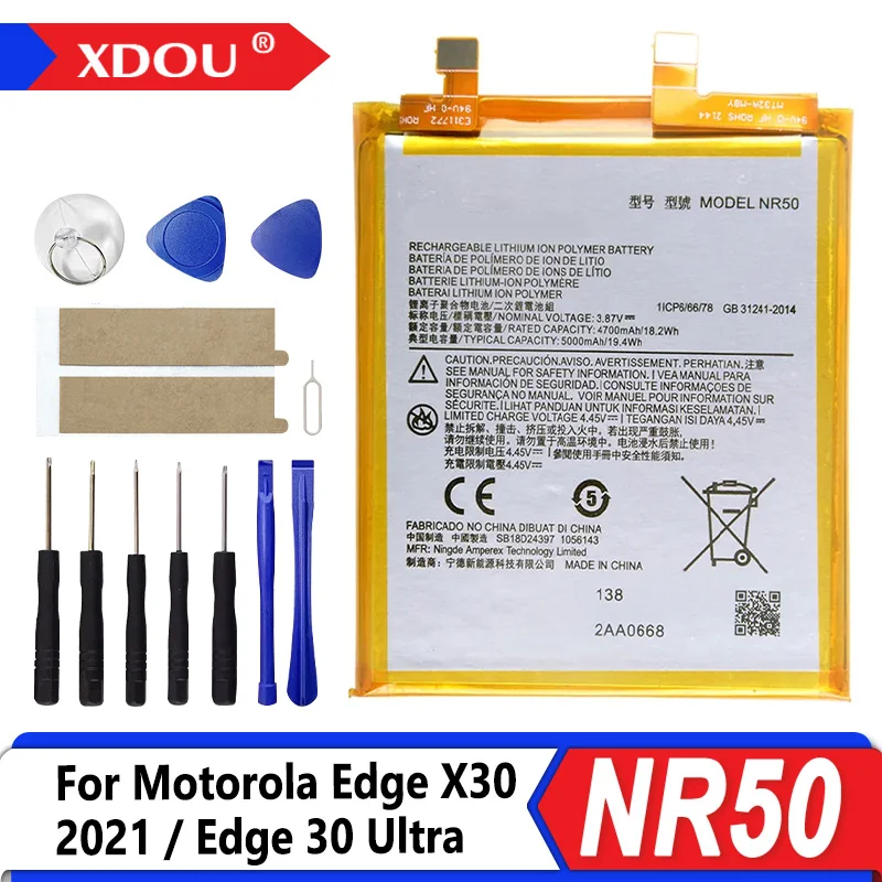 

100% New NR50 5000mAh Battery For Motorola Edge X30 X30 5G 2021 XT2201-2 Edge 30 Ultra Phone Batteries