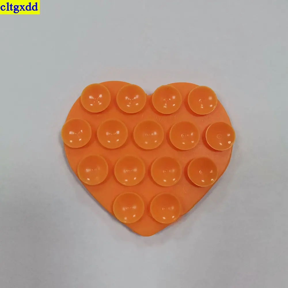cltgxdd 1piece heart-shaped 15 suction cup mobile phone support silicone strong adsorption fixed pad hand wash free bracket