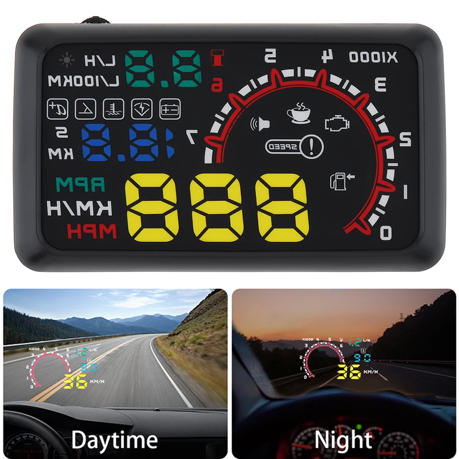 

5.5Inch Auto OBDII OBD2 Port Car Hud Head Up Display KM/h MPH Over Speed Warning Windshield Projector Alarm System