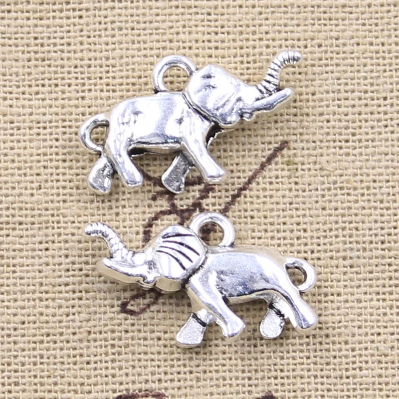 10pcs Charms Elephant 13x24mm Antique Silver Color Pendants DIY Crafts Making Findings Handmade Tibetan Jewelry