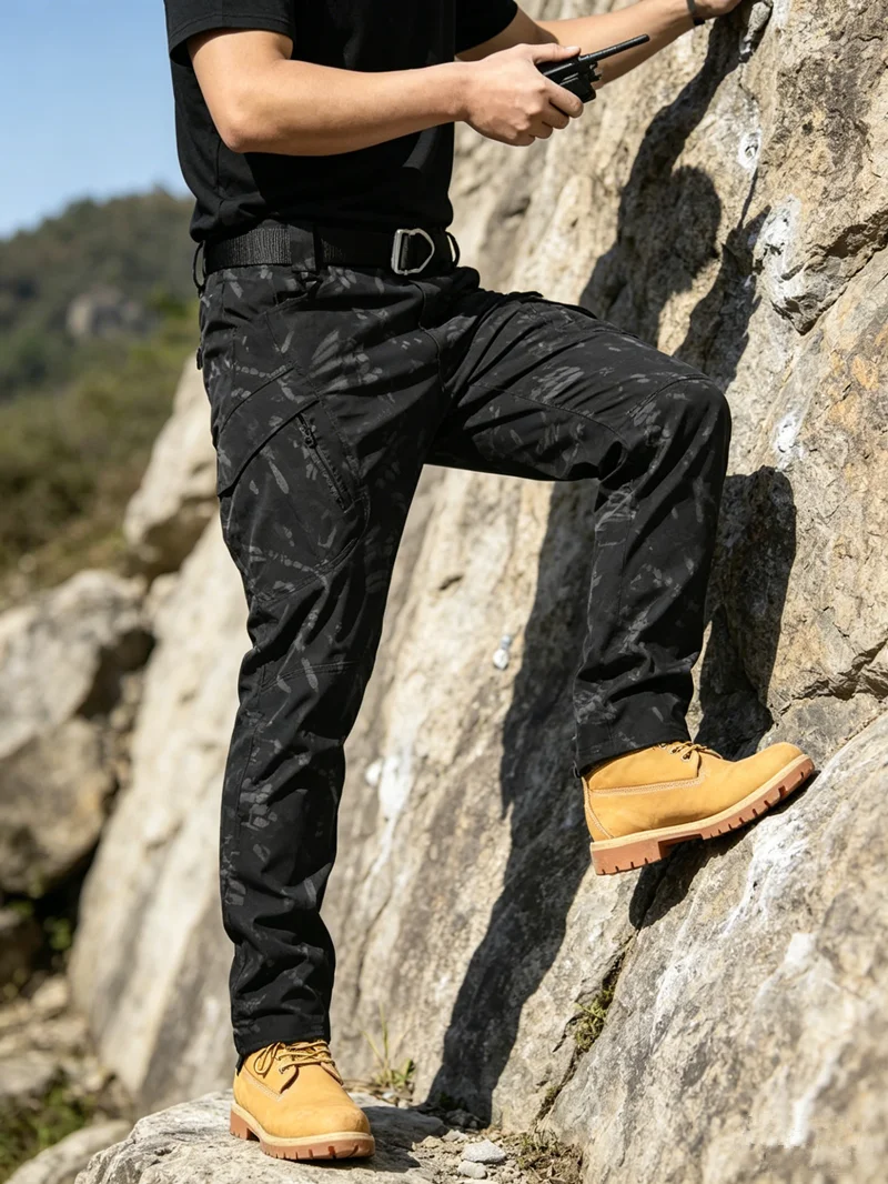 IX7 IX9 New Unique Special Forces Fans Overalls Stretch Breathable Tactical Pants Multi Pocket Front Zipper Outdoor Casual Pants