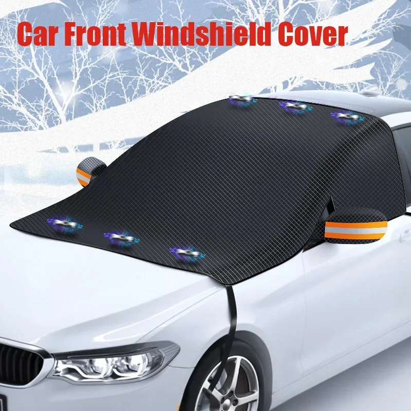 Winter Magnetic Car Front Windscreen Cover Oxford Cloth Car Windshield Sunshades Rainproof Heat Insulation Cover Accessories