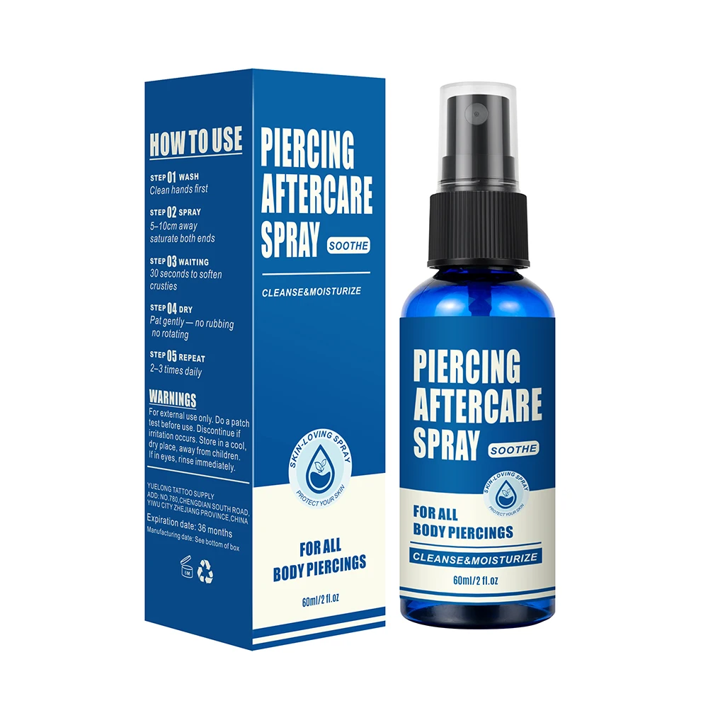 

Piercing Care Spray After Piercing Solution for Ear Nose Lip Navel Piercings New Existing Piercings Soothing Hydrating Mist
