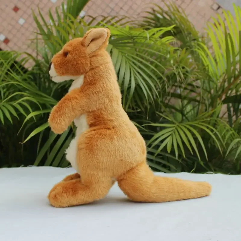 Canguro de peluche de alta fidelidad, juguete de peluche de canguro realista, muñeco de simulación de animal relleno de canguro realista, regalos de juguete para niños