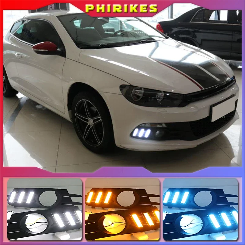 For VW Scirocco R LED DRL 2009-2014 Scirocco R DRL Racing Daytime Running Light Fog Lamp Automotive Accessories