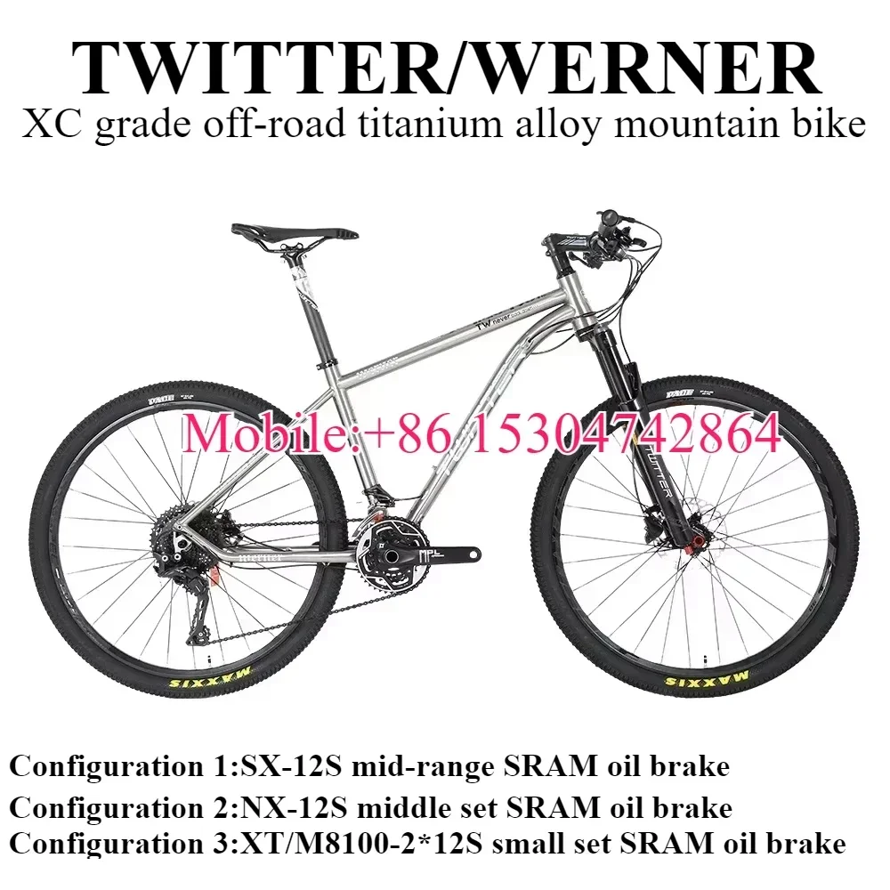 تويتر WERNER-XT M8100-24Speed XC-class 27.5/29in التيتانيوم دراجة هوائية جبلية قرص هيدروليكي الفرامل الميكانيكية التحول الجبلية bicicleta