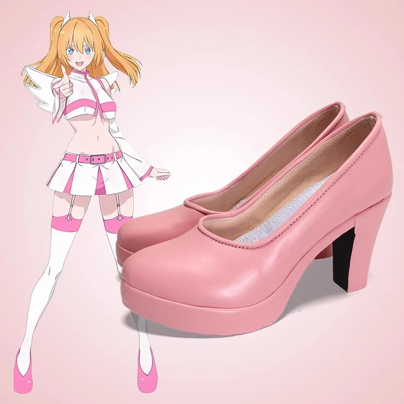 

2.5 Dimensional Seduction Lilysa Amano Mikari Tachibana Cosplay Costume Shoes Pink Handmade Faux Leather High Heels Shoes