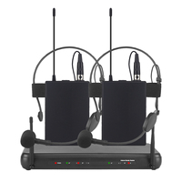 ERZHEN Professional UHF Dual Channel Wireless Vocal Microphone UHF System Kit Karaoke Stage Performance Handheld Microphone