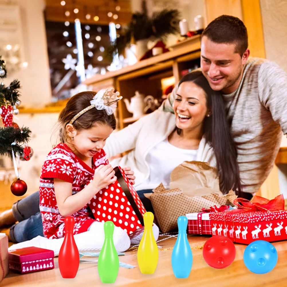 

1 set 1 Set Of Mini Wear-Resistant Plastic Bowling Set For Kids Children Educational Family Fun Activity Kids Supply Bowling Pin