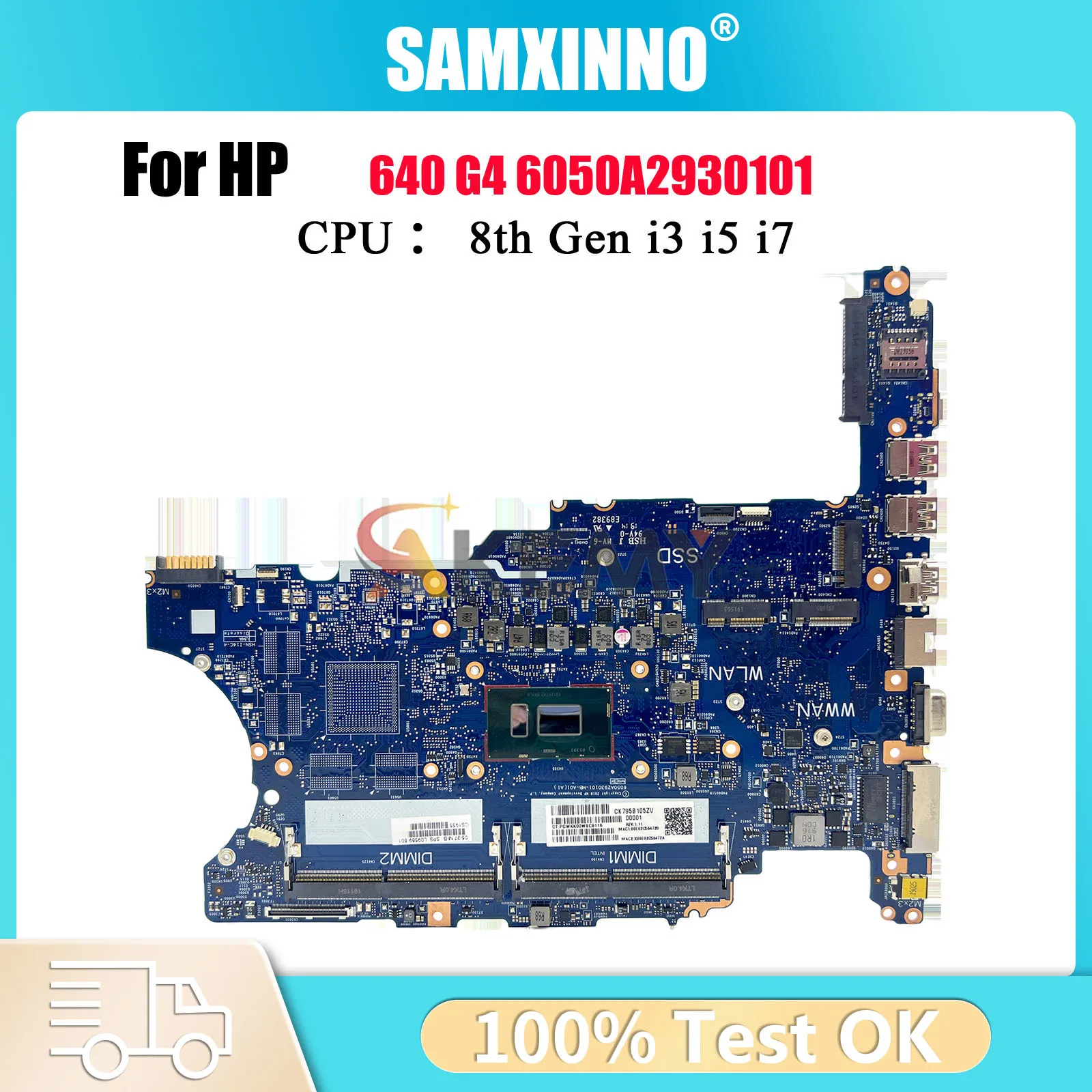 6050A2930101 Für HP EliteBook 640 G4 650 G4 Laptop Motherboard L09565-601 L09569-601 Mit i5 i7 8th CPU DDR4 100% Vollständig Getestet