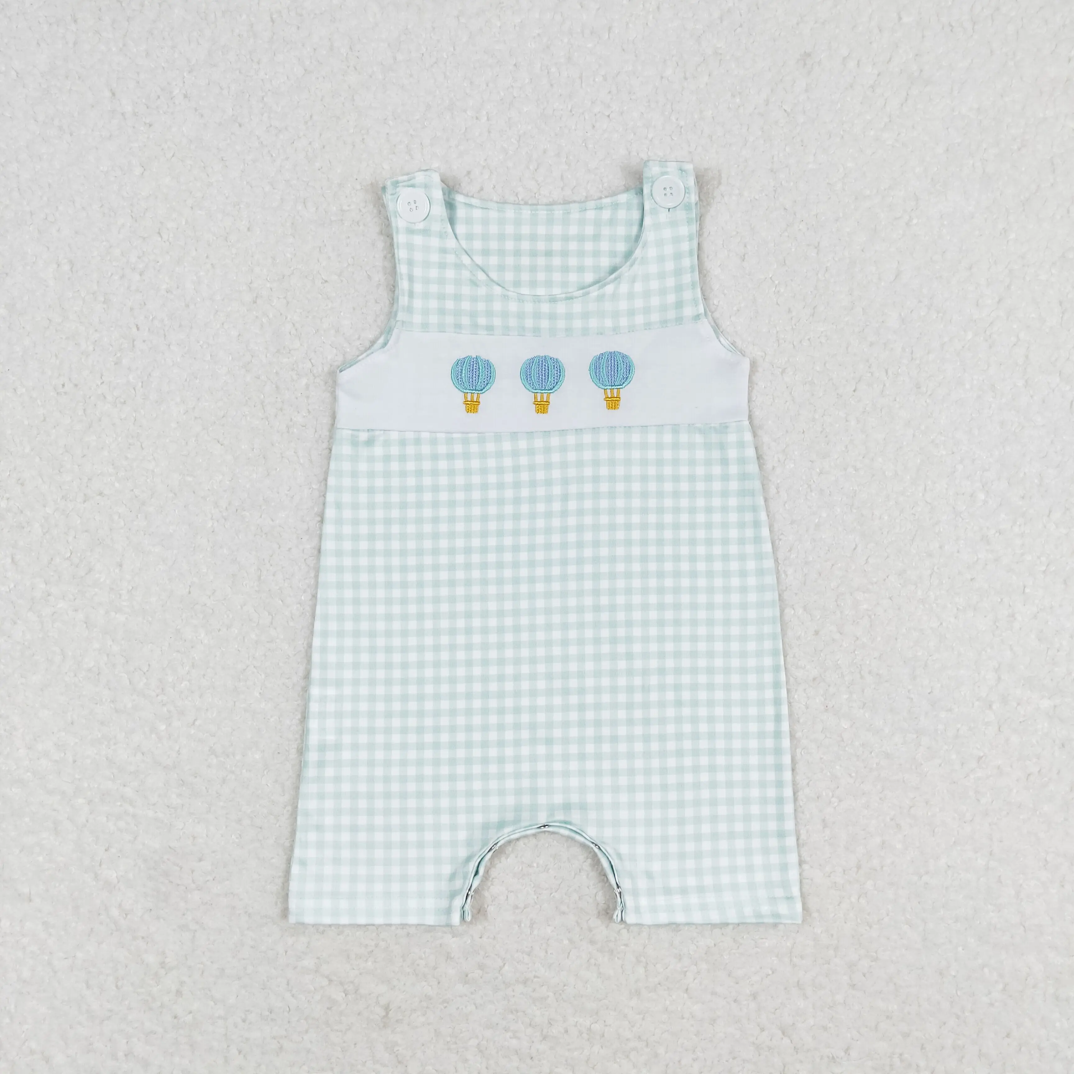 Wholesale Baby Boy Romper Toddler Summer Short Sleeves Balloon Bubble One-piece Newborn Kids Children Buttons Clothing