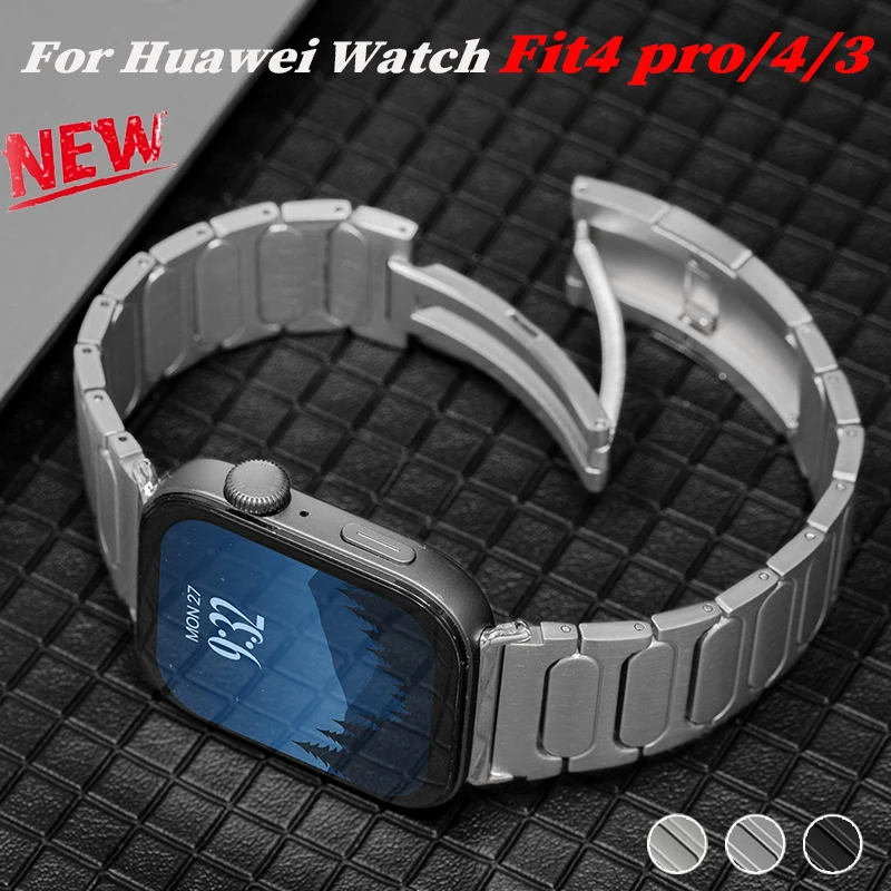 

Титановый ремешок для часов для Huawei Watch Fit4 pro/4/3, ремешок для умных часов Correa, металлический браслет для Huawei Fit 4 pro/4/3, металлический браслет