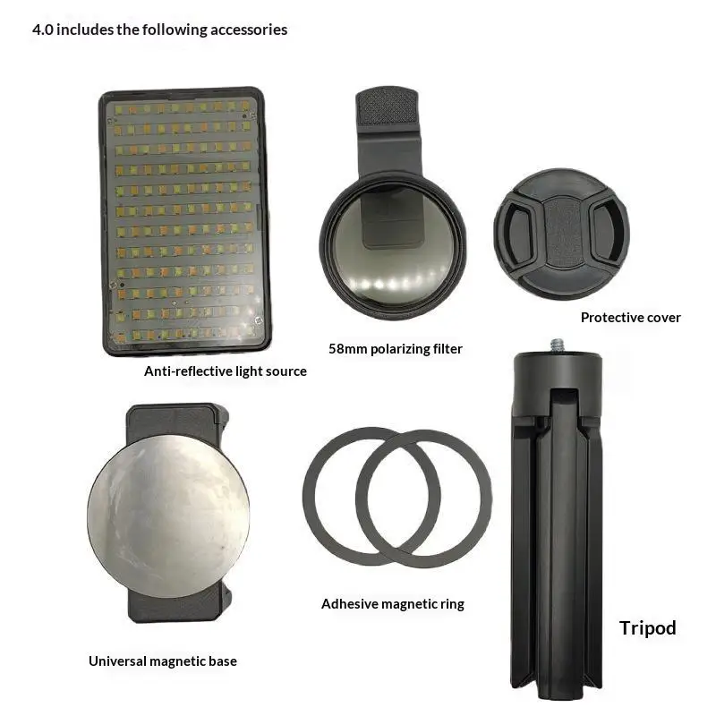 Professional 58mm Photography Light 120 LED Beads Polarizing Filter Tattoo Work Lamp for Clear Pattern Shooting