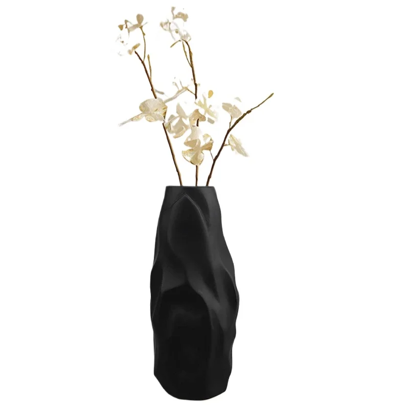 

Black Matte Resin Vase Modern Small Table Vase Merchant Home Decoration Project Nordic Resin Vase
