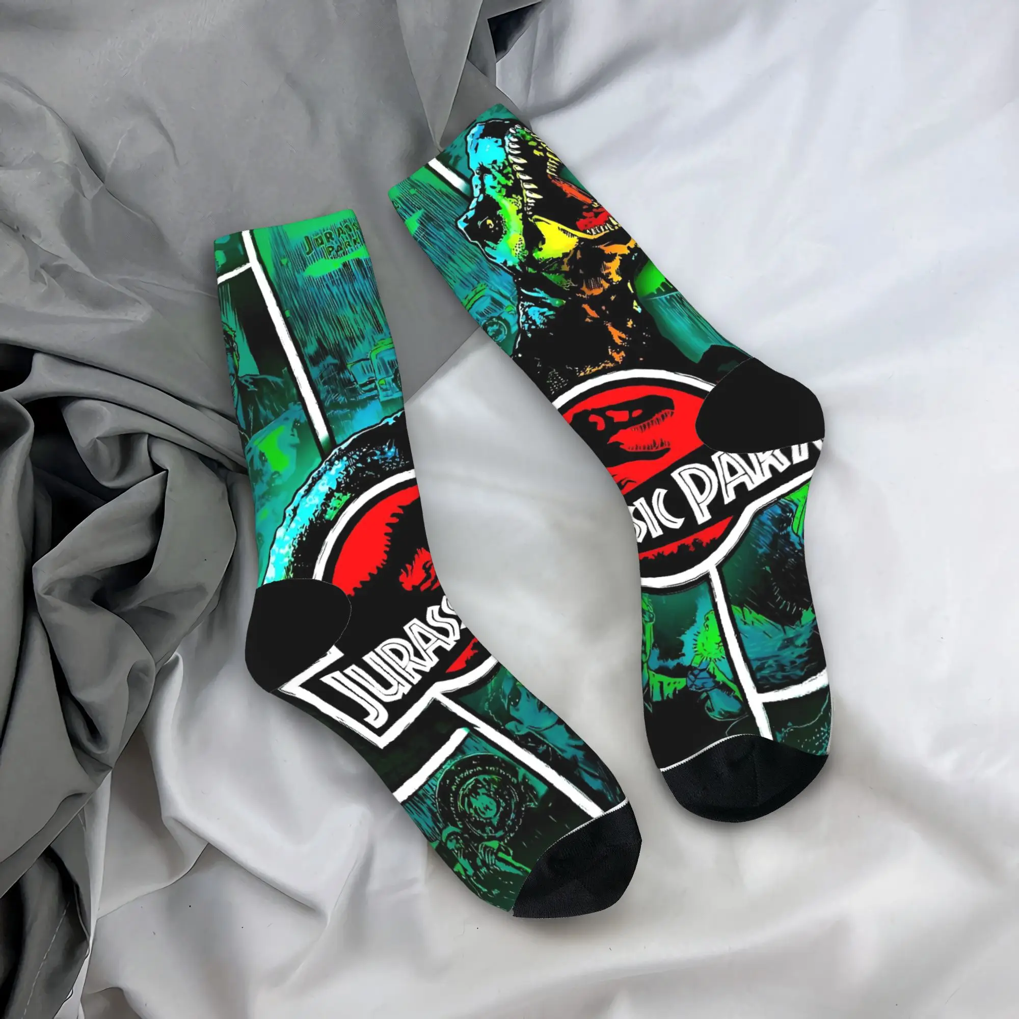 العالم الجوراسي ولادة جديدة سبينوصور لقاء جوارب المضادة للانزلاق جوارب ناعمة الخريف القوطية المطبوعة جوارب رياضية في الهواء الطلق