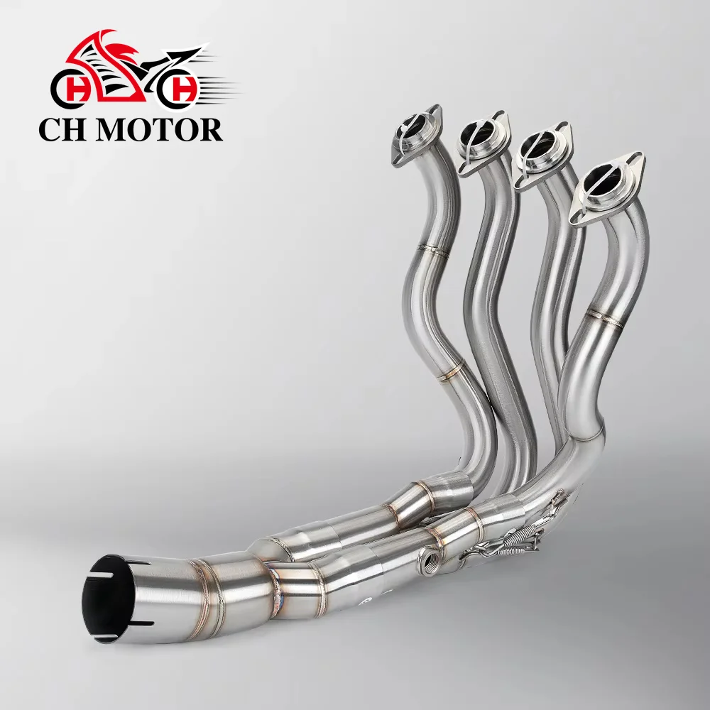 High - Efficiency Motorcycle Exhaust For ZX-6R ZX6R System Slip On Front Middle Link Pipe Connect Original Muffler