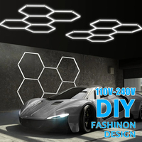 Hexagon Garage Lights Grids LED Ceiling Lamp 6500K Super Bright Honeycomb Lights Ceiling for Warehouse Car Shop Exhibition Hall