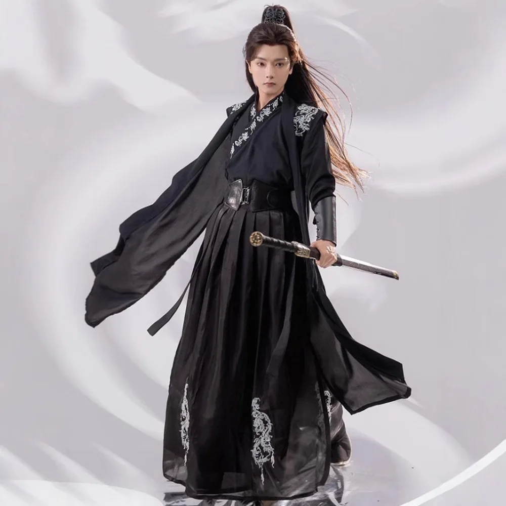 يون هانفو الربيع والصيف جديد مطرز القديمة زي الرجال طوق تحسين فنون الدفاع عن النفس الشيفية