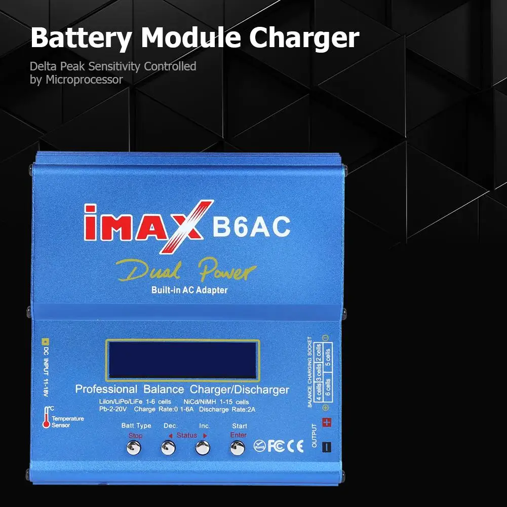 IMAX B6AC 80W Lithium Battery RC Balance Charger Data Storage Discharge Time Limitation Function with Time Limitation Function