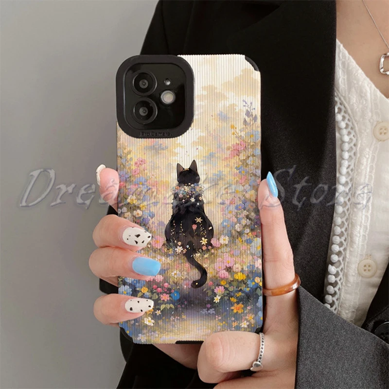 Black Cat Phone Case for Iphone 11 Pro Max 12 13 Iphone 14 Pro Max Iphone 15 Pro Max Case