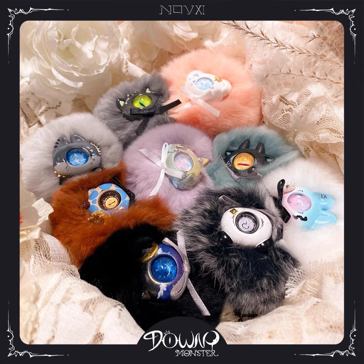 NOVXI DOWNY Little Monster Series Blind Box Toys Kawaii Doll Plush Girls Birthday Gift Guess Bag Toy Puppet Figures Mystery Box