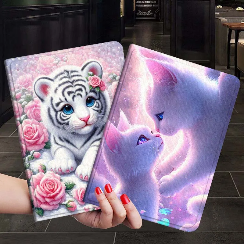 

Cartoon Cute Tiger Cat Color Gift For Xiaoxin Lenovo Tab P12 Extreme Legion Y900 Idea Pro GT 12.1 2025 Foldable Tablet Case